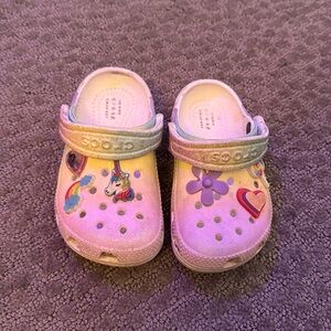 Toddler rainbow crocs